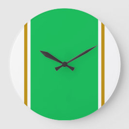 Reloj Redondo Grande Rayas de Carreras vertical blanca y verde de Bonit