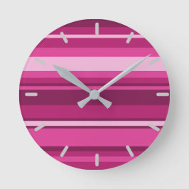 Reloj Redondo Grande Rayas de Fuchsia