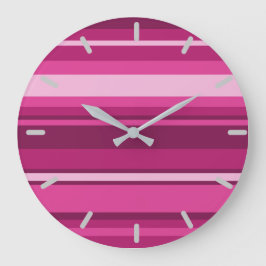 Reloj Redondo Grande Rayas de Fuchsia