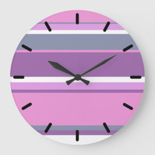 Reloj Redondo Grande Rayas de lilac
