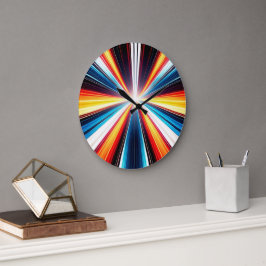 Reloj Redondo Grande Rayas de velocidad de la luz Arte