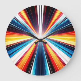Reloj Redondo Grande Rayas de velocidad de la luz Arte