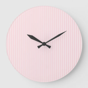 Reloj Redondo Grande Rayas del rosa en colores pastel