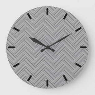 Reloj Redondo Grande Rayas grises de doble trama