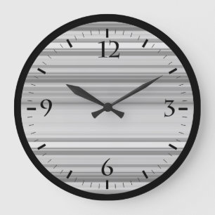 Reloj Redondo Grande Rayas grises negras lindas