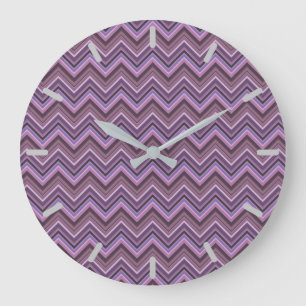Reloj Redondo Grande Rayas Mauve zigzag