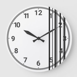 Reloj Redondo Grande Rayas negras