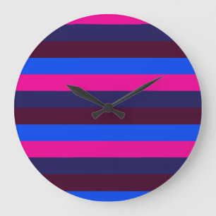 Reloj Redondo Grande Rayas neon de medianoche