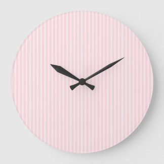 Reloj Redondo Grande Rayas rosadas Pastel.