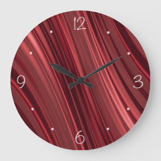 Reloj Redondo Grande Rayas sombreadas negro rojo