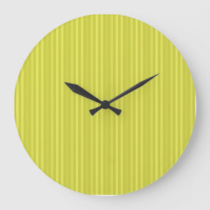 Reloj Redondo Grande Rayas Verticales Amarillo Brillante