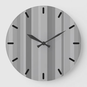Reloj Redondo Grande Rayas verticales grises