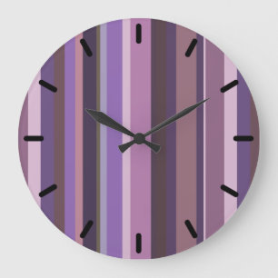 Reloj Redondo Grande Rayas verticales malvas