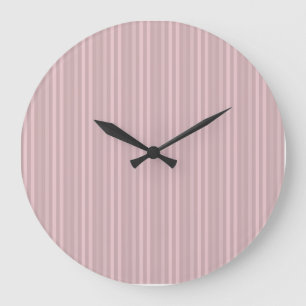 Reloj Redondo Grande Rayas Verticales Rosadas Pastel