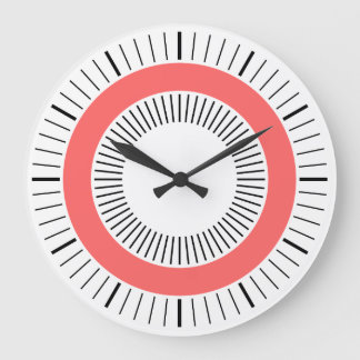 Reloj Redondo Grande Rayos Concéntricos - Rosa tropical