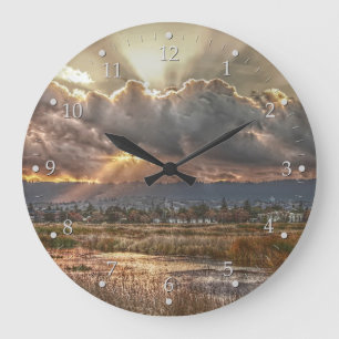 Reloj Redondo Grande Rays al atardecer