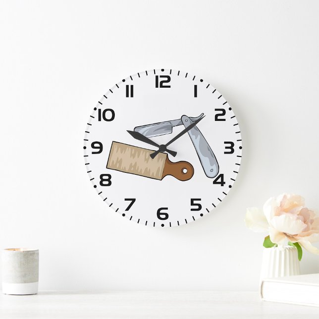 Reloj Redondo Grande Razor directo vintage y peluquería de Strop (Subido por el creador)