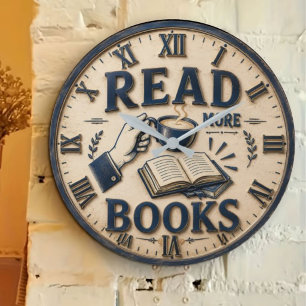 Reloj Redondo Grande Read More Books Reading Lover Gift