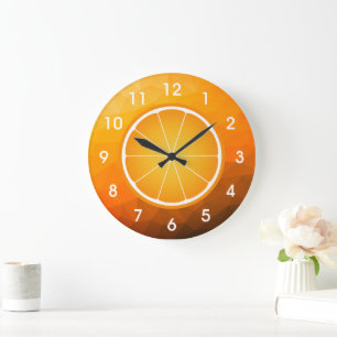 Reloj Redondo Grande Rebanada de fruta de naranja jugosa genial malla g