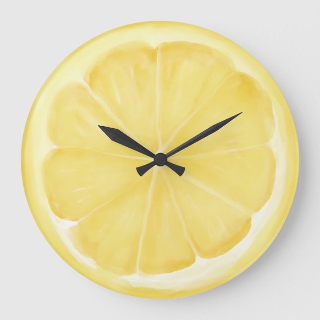 Reloj Redondo Grande Rebanada de Limón (Anverso)