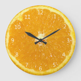 Reloj Redondo Grande Rebanada fresca de la fruta anaranjada