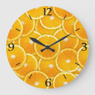 Reloj Redondo Grande rebanadas naranjas