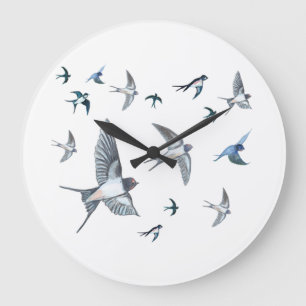 Reloj Redondo Grande Rebaño de aves tragaperras que vuelan