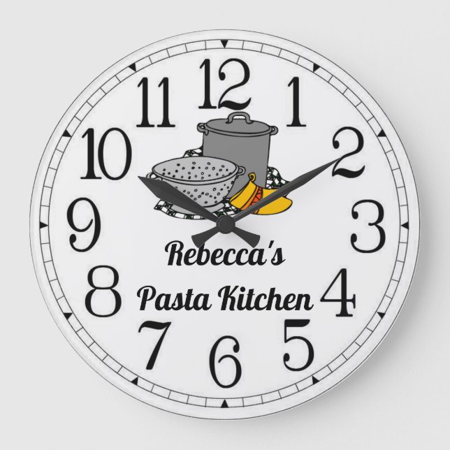 Reloj Redondo Grande Rebecca's Pasta Kitchen Large Clock (Anverso)