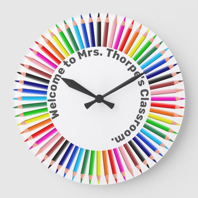 Reloj Redondo Grande Recepción a mi sala de clase (Anverso)