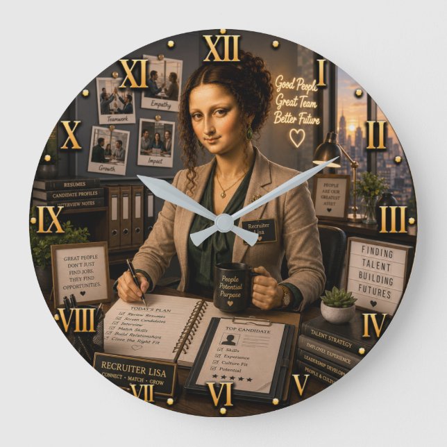 Reloj Redondo Grande Recruiter Mona Lisa (Anverso)
