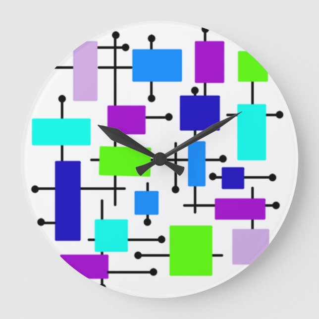 Reloj Redondo Grande Rectángulos atómicos de Guay (Anverso)