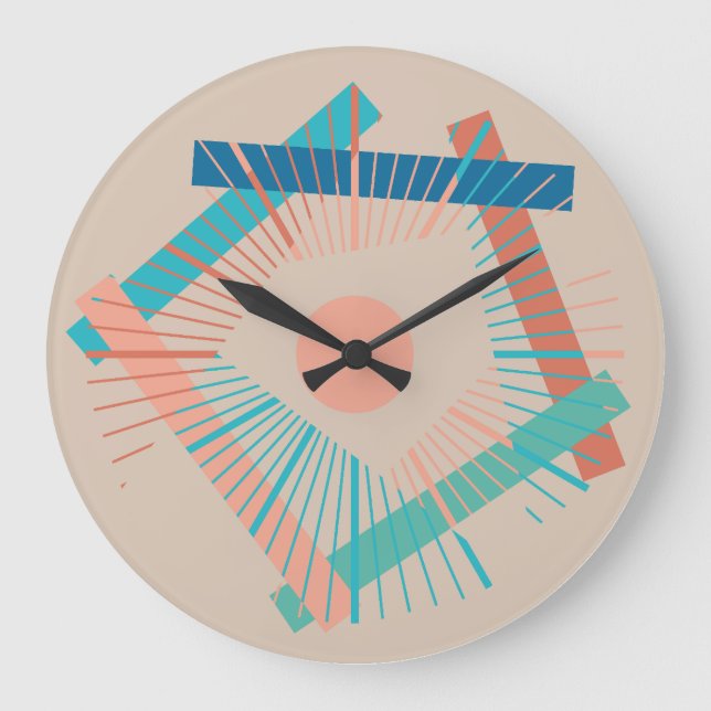 Reloj Redondo Grande Rectángulos lineales by Masanser Pixelat (Anverso)