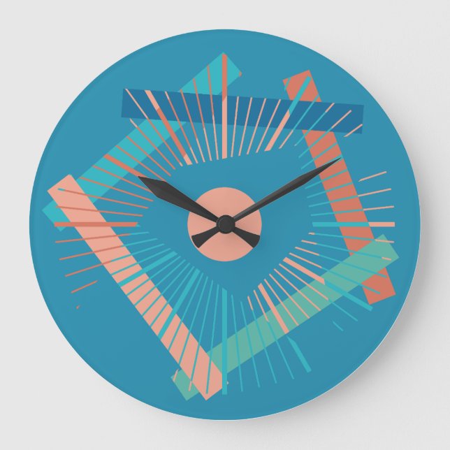 Reloj Redondo Grande Rectángulos lineales by Masanser Pixelat (Anverso)