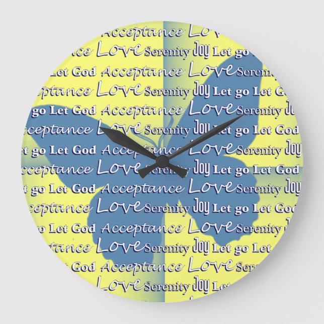 Reloj Redondo Grande Recuperación de la mariposa de eslogan 12 pasos (Anverso)