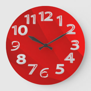 Reloj Redondo Grande Red background simple