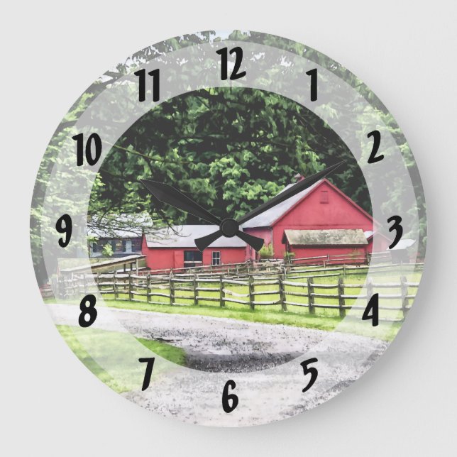 Reloj Redondo Grande Red Barn (Anverso)