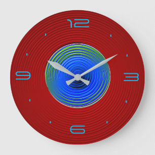 Reloj Redondo Grande Red con Green Blue Swily Glow Center>Reloj de pare