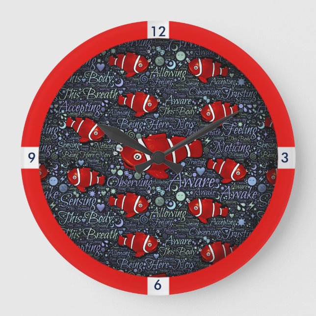 Reloj Redondo Grande Red Fish clock (Anverso)