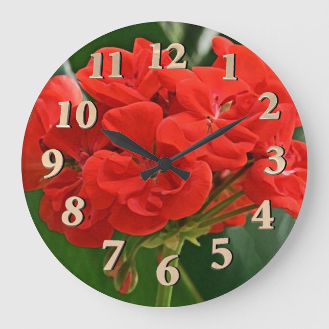 Reloj Redondo Grande Red Geranium (Anverso)