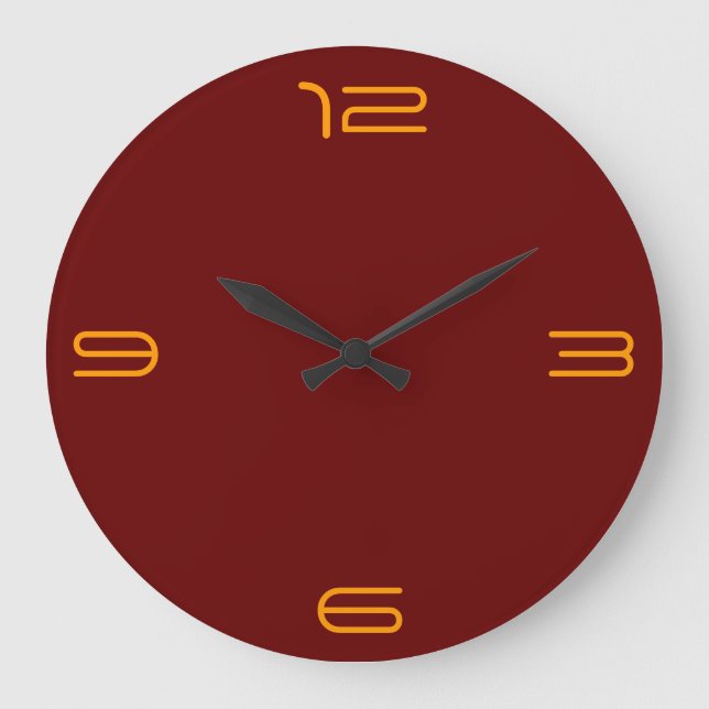 Reloj Redondo Grande Red/ Gold Minimalist > Plain Wall Clocks/ (Anverso)