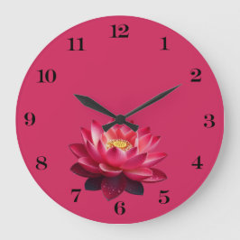 Reloj Redondo Grande Red Lotus Wall Clock