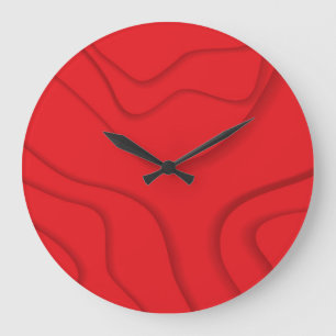 Reloj Redondo Grande Red, modern, trendy, cool paper cut style art