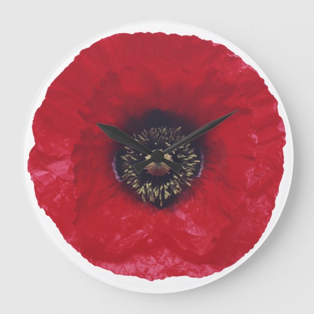Reloj Redondo Grande Red Poppy Clock (Anverso)