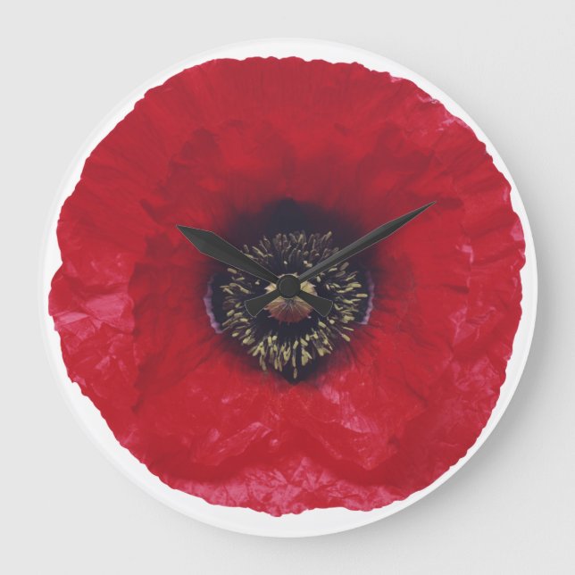 Reloj Redondo Grande Red Poppy Clock (Anverso)