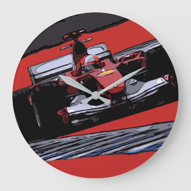 RELOJ REDONDO GRANDE RED RACE CAR - PASSION (Anverso)
