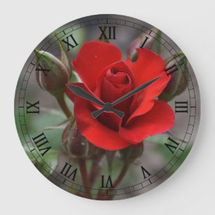 Reloj Redondo Grande Red Rose Bud
