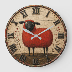 Reloj Redondo Grande Red Sheep