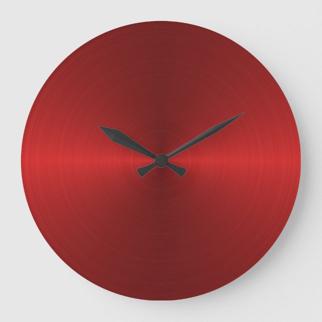 Reloj Redondo Grande Red Stell Wall Clock sin números (Anverso)