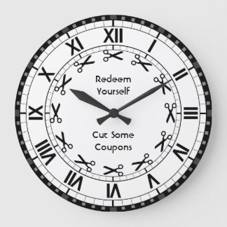 Reloj Redondo Grande Redeem Yourself - Cortar algunos cupones tijeras g