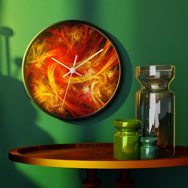 Reloj Redondo Grande Redonda artística abstracta de Firestorm (Firestorm Abstract Art Round Clock)